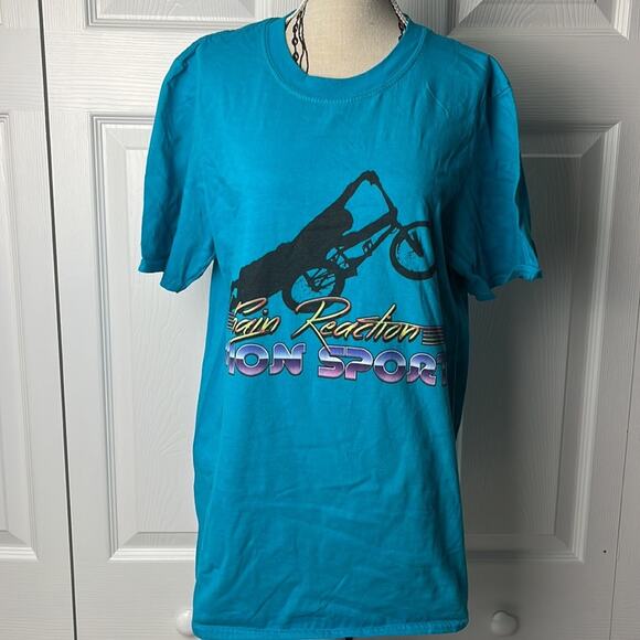 Chain Reaction Action Sports Tee Tropical Blue Small - Picture 1 of 8